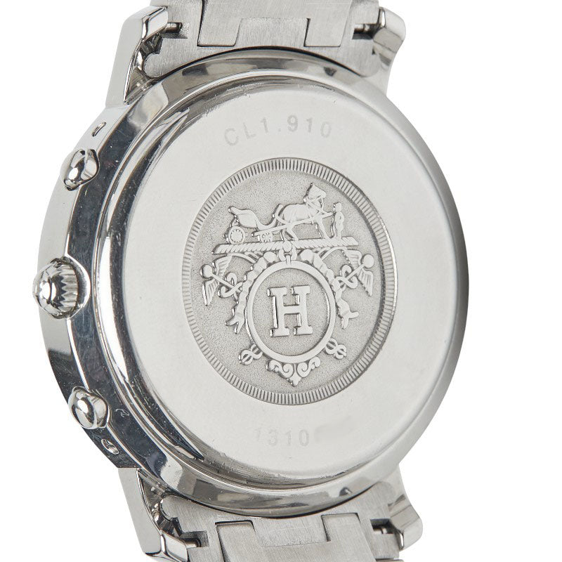 エルメス クリッパー 腕時計 CL1.910 クオーツ ネイビー文字盤 ステンレススチール メンズ HERMES 【中古】