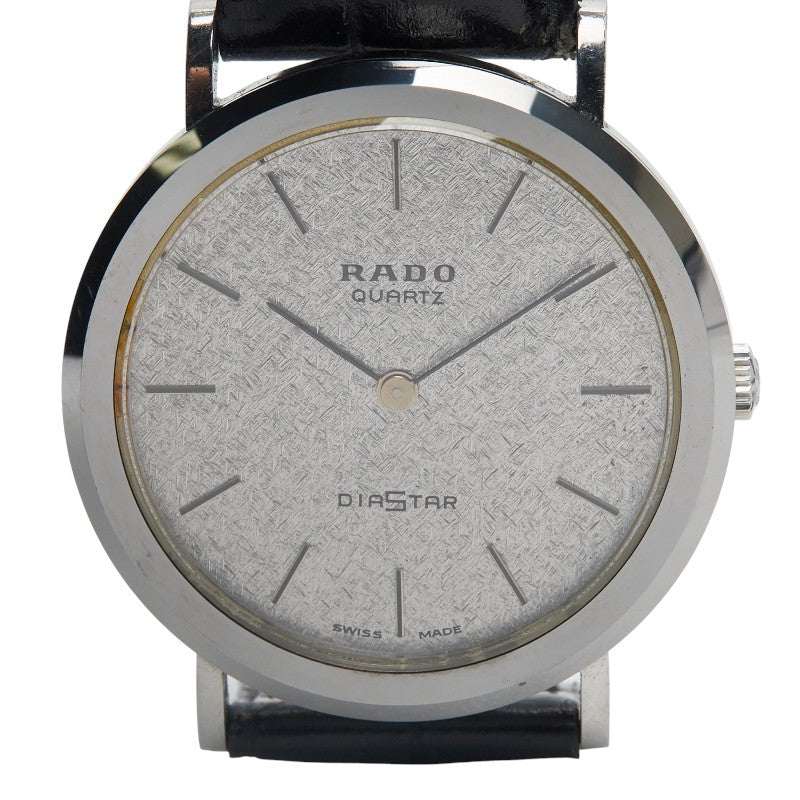 ラドー ダイヤスター ベルト（社外品） 腕時計 100-717.0100.3 クオーツ シルバー文字盤 ステンレススチール レザー メンズ RADO 【中古】
