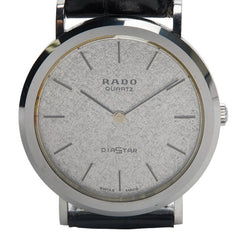 ラドー ダイヤスター ベルト（社外品） 腕時計 100-717.0100.3 クオーツ シルバー文字盤 ステンレススチール レザー メンズ RADO 【中古】