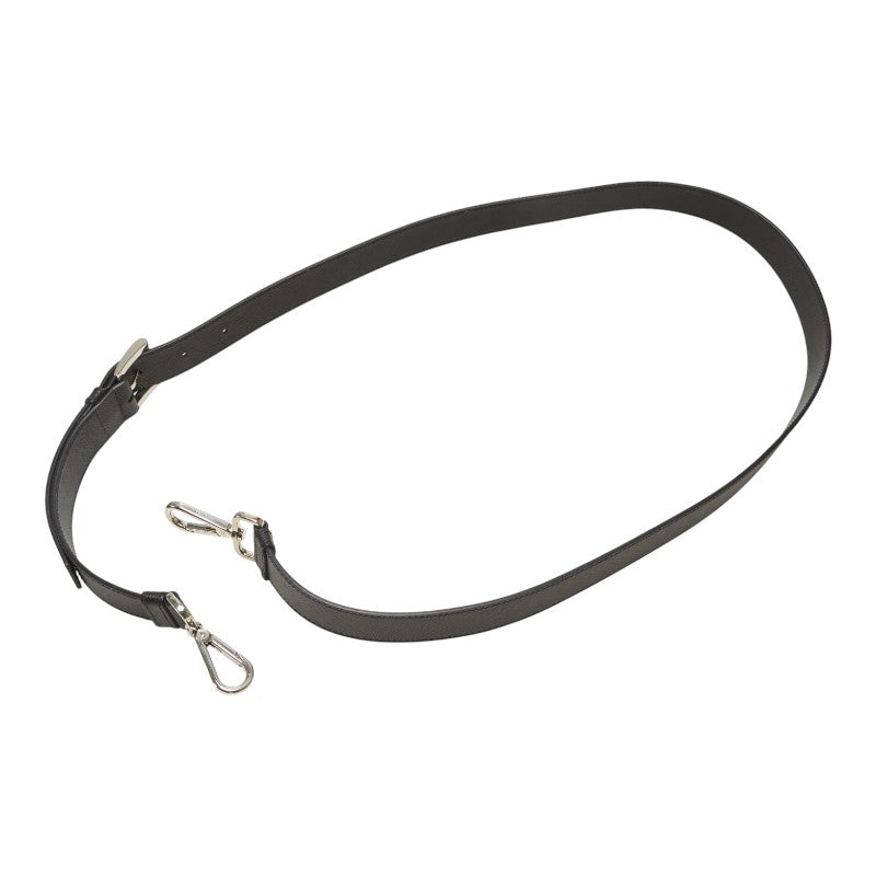 プラダ ロゴ ショルダーストラップ ブラック サフィアーノレザー レディース PRADA 【中古】