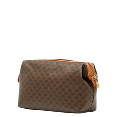 セリーヌ マカダム ポーチ ブラウン PVC レザー レディース CELINE 【中古】