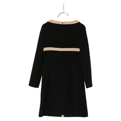 バレンシアガ ワンピース サイズ:38 ブラック ベージュ ウール キュプラ レディース BALENCIAGA 【中古】