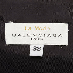 バレンシアガ ワンピース サイズ:38 ブラック ベージュ ウール キュプラ レディース BALENCIAGA 【中古】