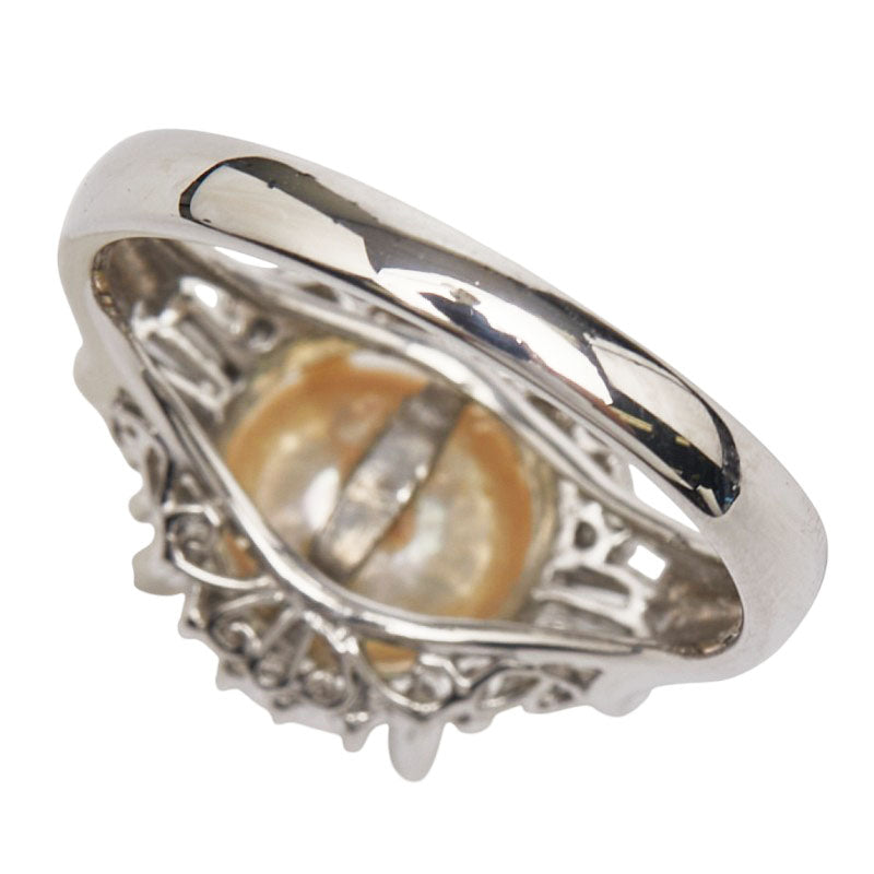 Pt900 プラチナ アコヤパール8.9mm ダイヤ0.22ct リング 指輪 レディース 10.5号 【中古】
