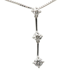 K18WG ホワイトゴールド ダイヤ0.34ct ベネチアンチェーン ペンダントネックレス レディース 【中古】