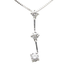 K18WG ホワイトゴールド ダイヤ0.34ct ベネチアンチェーン ネックレス レディース 【中古】