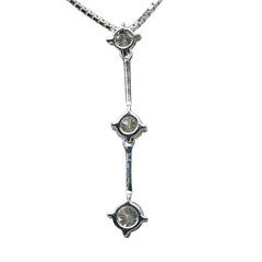 K18WG ホワイトゴールド ダイヤ0.34ct ベネチアンチェーン ペンダントネックレス レディース 【中古】