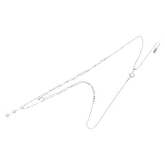 K18WG ホワイトゴールド ダイヤ0.34ct ベネチアンチェーン ネックレス レディース 【中古】