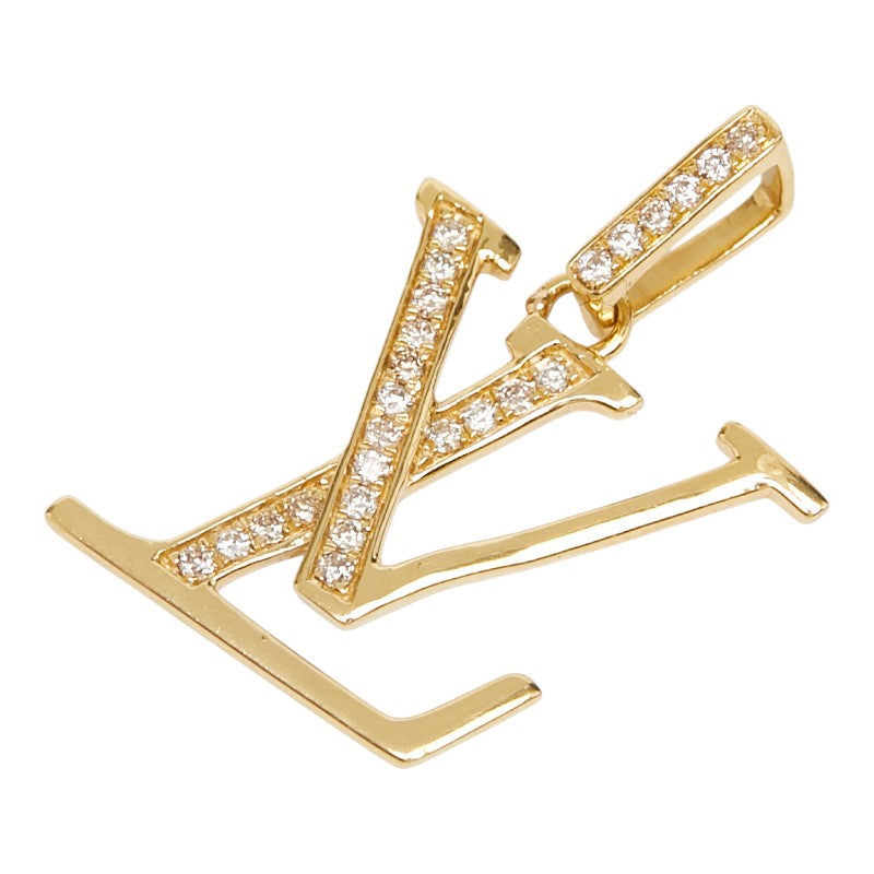 K18YG イエローゴールド ダイヤ0.20ct LVモチーフ ペンダントトップ レディース 【中古】