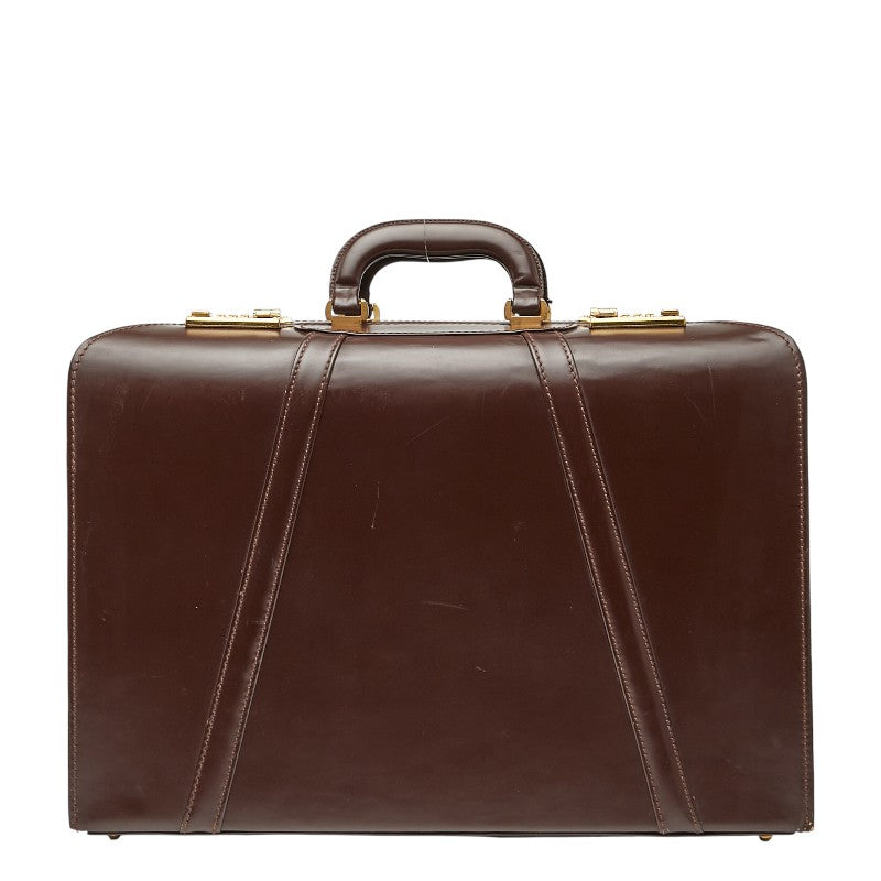 ボルサリーノ トランクケース アタッシュケース ブラウン レザー メンズ Borsalino 【中古】