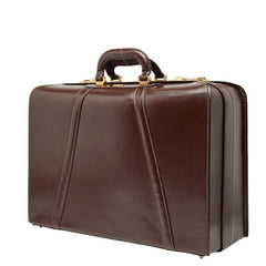 ボルサリーノ トランクケース アタッシュケース ブラウン レザー メンズ Borsalino 【中古】