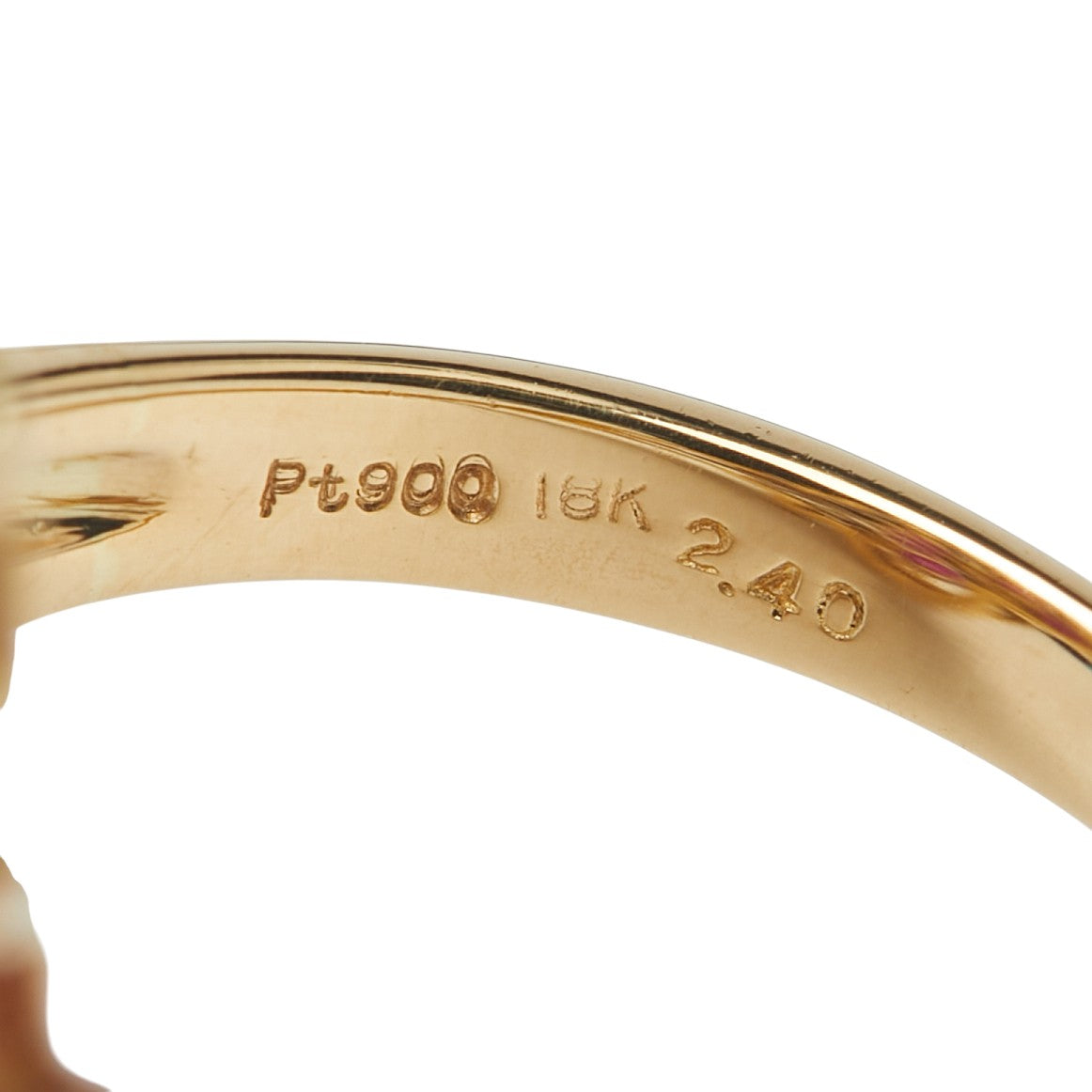 K18YG イエローゴールド Pt900 プラチナ コンビ ルビー2.40ct ダイヤ0.55ct リング 指輪 レディース 12号 【中古】