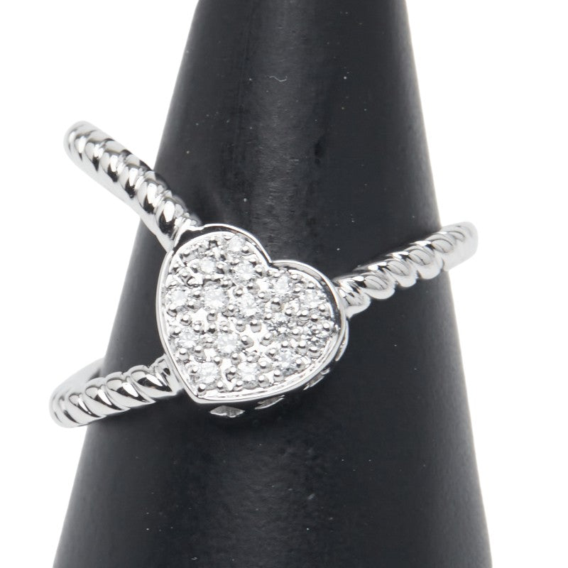 カラチ K18WG ホワイトゴールド ダイヤ0.21ct ハート モチーフ リング 指輪 メンズ CARATI 21.5号 【中古】