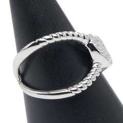 カラチ K18WG ホワイトゴールド ダイヤ0.21ct ハート モチーフ リング 指輪 メンズ CARATI 21.5号 【中古】