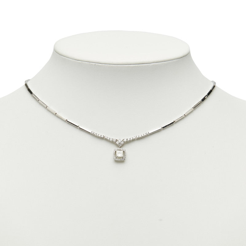 K18WG ホワイトゴールド K14WG ホワイトゴールド ダイヤ0.510ct ダイヤ0.69ct ペンダントネックレス レディース 【中古】