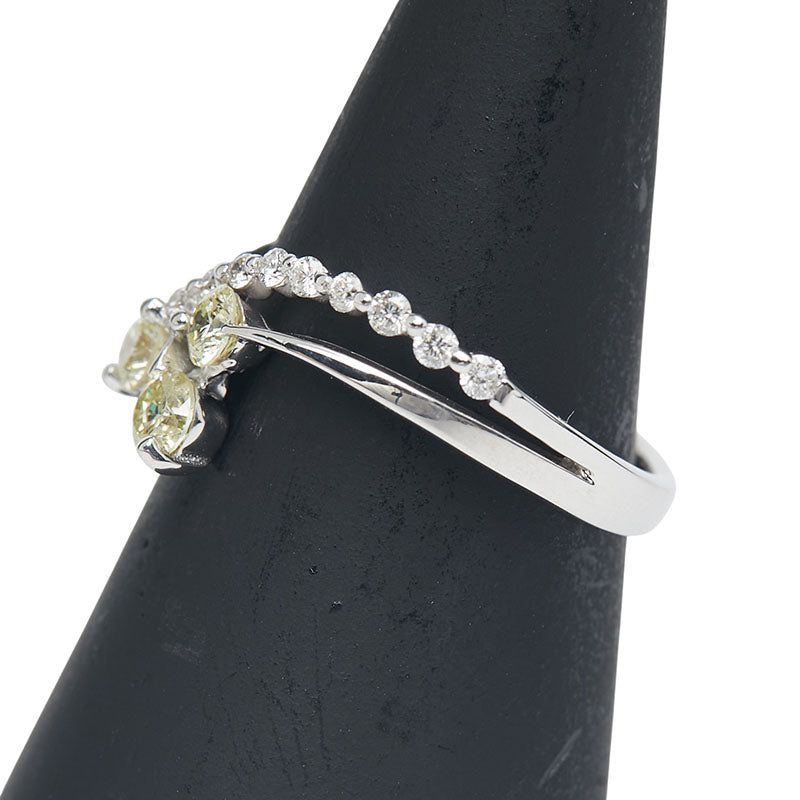 K18WG ホワイトゴールド ダイヤ0.54ct リング 指輪 レディース 12号 【中古】