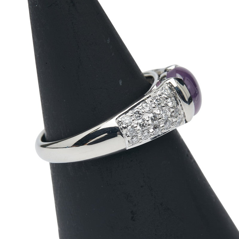 Pt900 プラチナ スターサファイア2.25ct ダイヤ0.50ct パヴェ リング 指輪 レディース 12号 【中古】