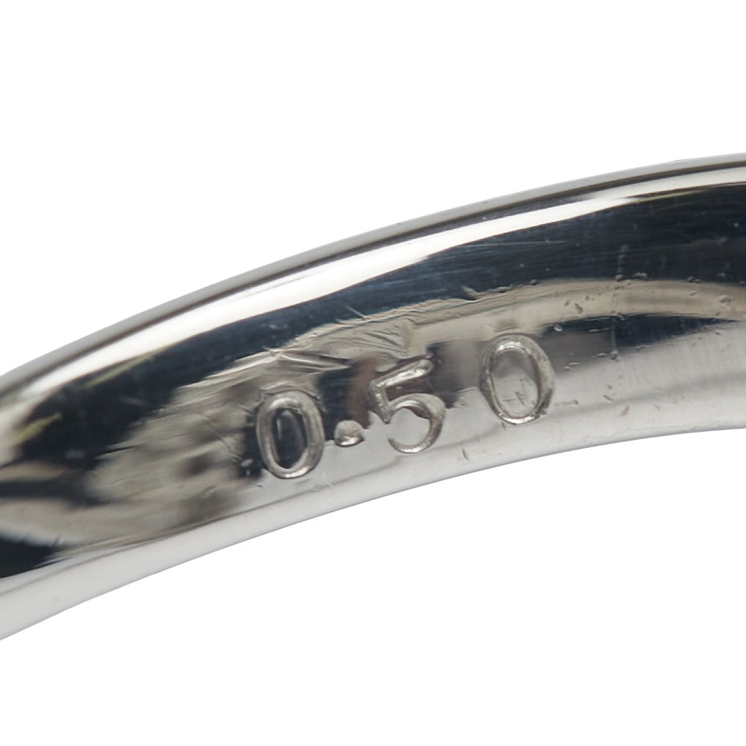 Pt900 プラチナ ダイヤ0.50ct V字 リング 指輪 レディース 13号 【中古】