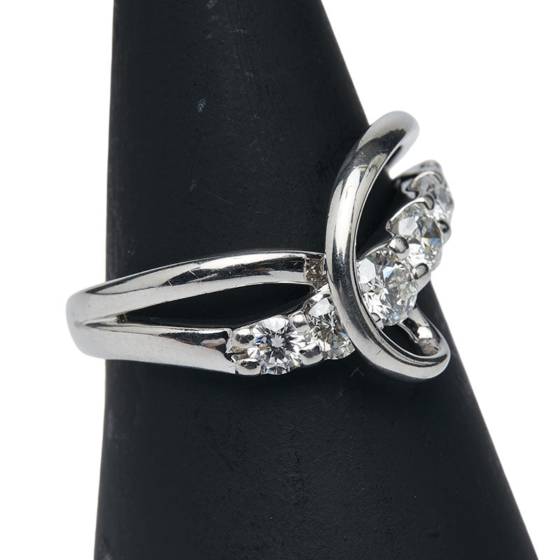Pt900 プラチナ ダイヤ1.00ct リング 指輪 レディース 18号 【中古】