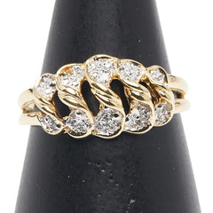 K18YG イエローゴールド ダイヤ0.35ct リング 指輪 レディース 15号 【中古】