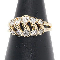 K18YG イエローゴールド ダイヤ0.35ct リング 指輪 レディース 15号 【中古】