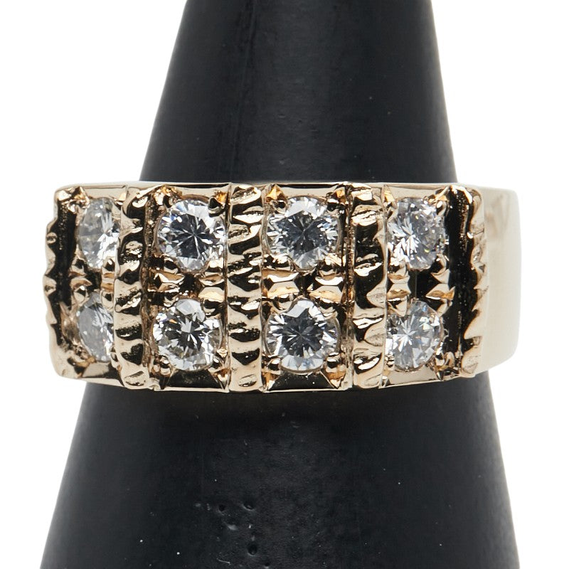 K18YG イエローゴールド ダイヤ0.80ct リング 指輪 レディース 11号 【中古】