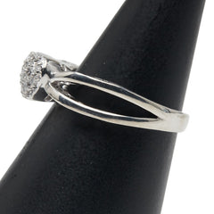 ポンテヴェキオ K18WG ホワイトゴールド ダイヤ0.21ct ハート モチーフ リング 指輪 レディース Ponte Vecchio 10号 【中古】