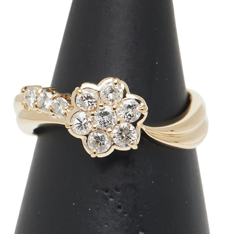 K18YG イエローゴールド ダイヤ0.51ct リング 指輪 レディース 12.5号 【中古】