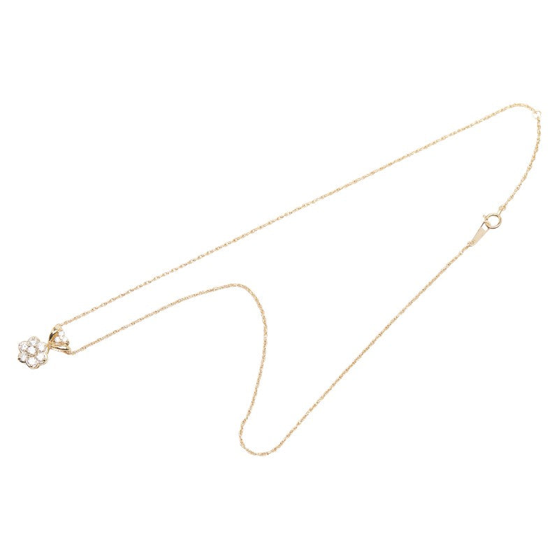 K18YG イエローゴールド ダイヤ0.51ct ペンダントネックレス レディース 【中古】