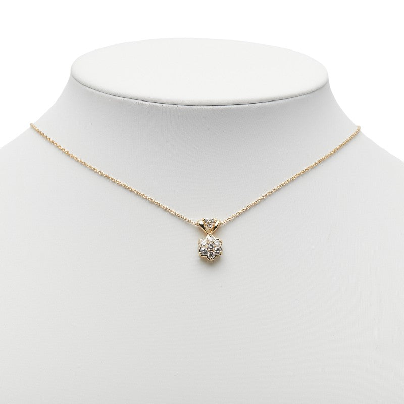 K18YG イエローゴールド ダイヤ0.51ct ペンダントネックレス レディース 【中古】