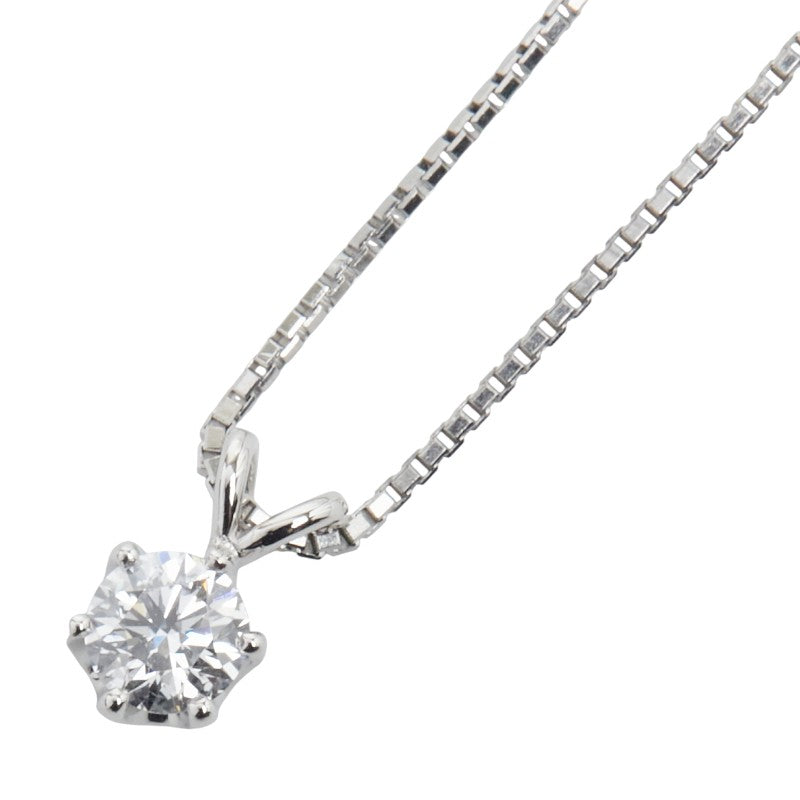 Pt900 プラチナ Pt850 プラチナ ダイヤ0.315ct プチ ペンダントネックレス レディース 【中古】