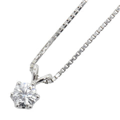 Pt900 プラチナ Pt850 プラチナ ダイヤ0.315ct プチ ペンダントネックレス レディース 【中古】