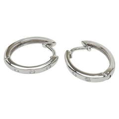 Pt900 プラチナ ダイヤ0.20ct フープ ピアス レディース 【中古】