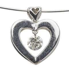 K18WG ホワイトゴールド ダイヤ0.23ct ハート モチーフ ネックレス レディース 【中古】