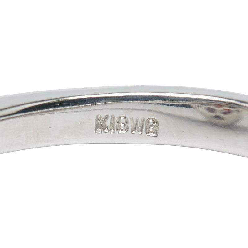 ノーブランド K18WG ホワイトゴールド ガーネット ダイヤ0.18ct リング 指輪 レディース no brand 11号 【中古】