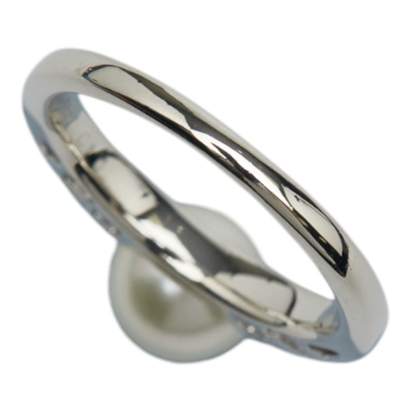 ノーブランド Pt900 プラチナ アコヤパール8.1mm ダイヤ0.10ct リング 指輪 レディース no brand 15号 【中古】