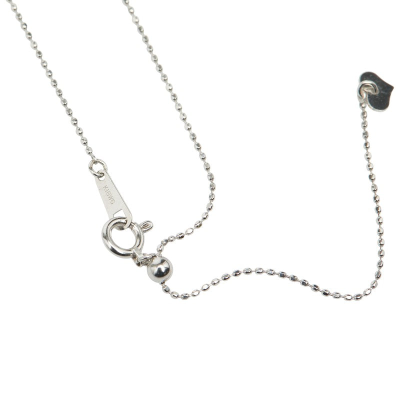 ノーブランド K18WG ホワイトゴールド ダイヤ0.04ct クローバーモチーフ ペンダントネックレス レディース no brand 【中古】