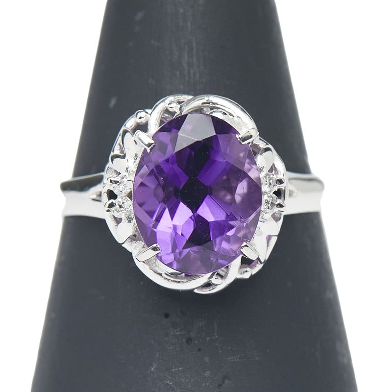 ノーブランド Pt900 プラチナ アメジスト2.38ct ダイヤ0.04ct リング 指輪 レディース no brand 11.5号 【中古】