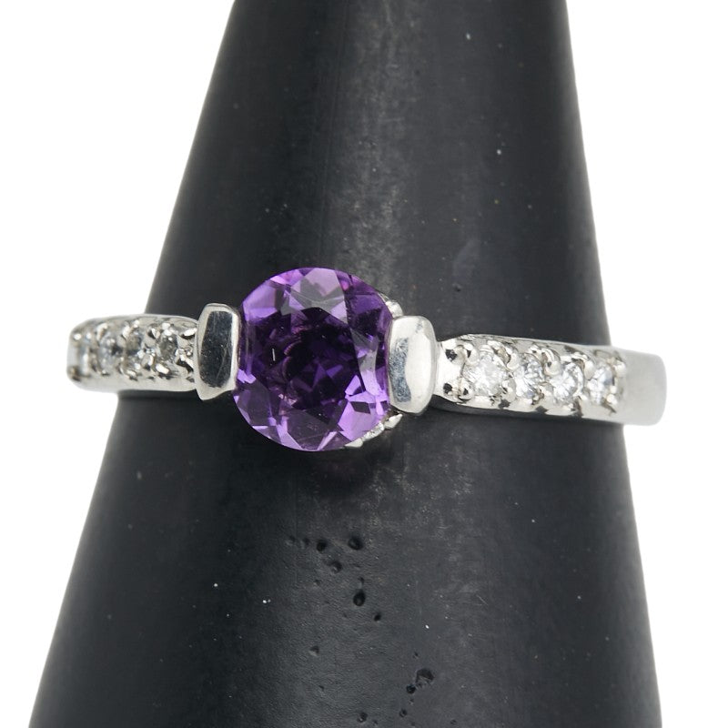 ノーブランド Pt900 プラチナ ダイヤ0.18ct リング 指輪 レディース no brand 14号 【中古】