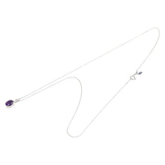 ノーブランド K18WG ホワイトゴールド アメジスト4.24ct ダイヤ0.04ct ペンダントネックレス レディース no brand 【中古】