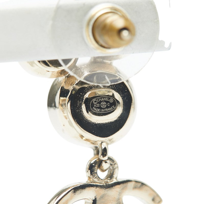 シャネル ココマーク ラインストーン パール ピアス ゴールド メッキ レディース CHANEL 【中古】
