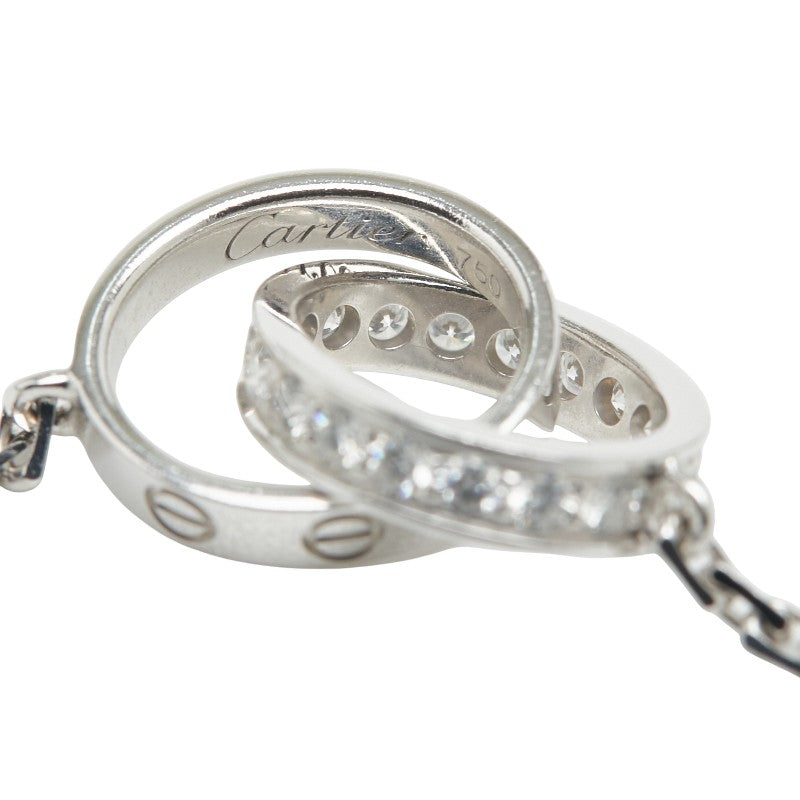 カルティエ ベビーラブ 750 ダイヤ ペンダントネックレス K18WG ホワイトゴールド レディース CARTIER 【中古】