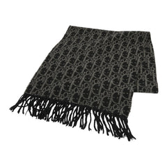 ディオール トロッター マフラー ブラック グレー ウール レディース Dior 【中古】