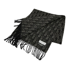 ディオール トロッター マフラー ブラック グレー ウール レディース Dior 【中古】