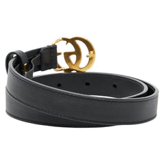 グッチ GGマーモント ベルト サイズ：75/30 409417 ブラック レザー レディース GUCCI 【中古】