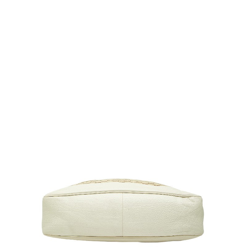 グッチ GGキャンバス バンブー ハンドバッグ ショルダーバッグ 2WAY 282315 ベージュ アイボリー キャンバス レザー レディース GUCCI 【中古】