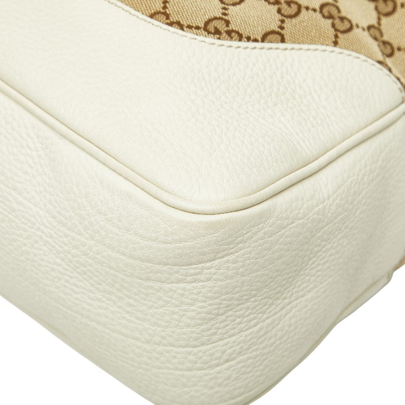 グッチ GGキャンバス バンブー ハンドバッグ ショルダーバッグ 2WAY 282315 ベージュ アイボリー キャンバス レザー レディース GUCCI 【中古】