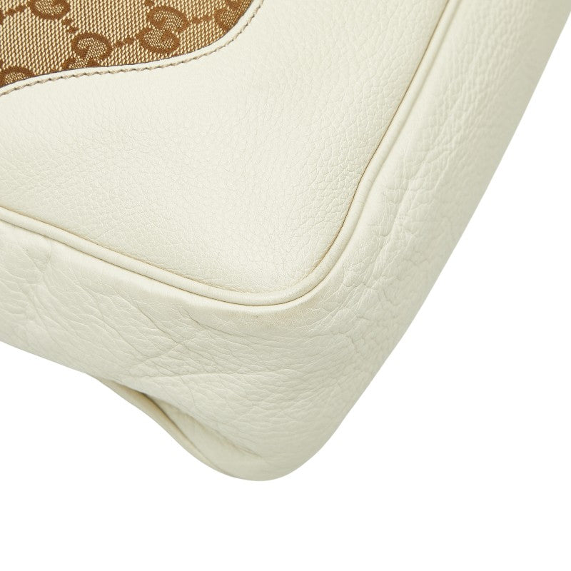 グッチ GGキャンバス バンブー ハンドバッグ ショルダーバッグ 2WAY 282315 ベージュ アイボリー キャンバス レザー レディース GUCCI 【中古】