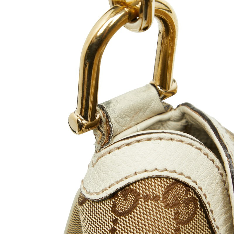グッチ GGキャンバス バンブー ハンドバッグ ショルダーバッグ 2WAY 282315 ベージュ アイボリー キャンバス レザー レディース GUCCI 【中古】