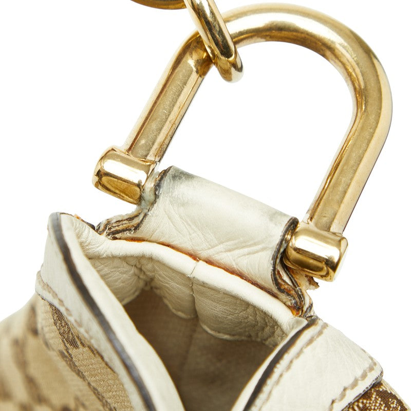 グッチ GGキャンバス バンブー ハンドバッグ ショルダーバッグ 2WAY 282315 ベージュ アイボリー キャンバス レザー レディース GUCCI 【中古】